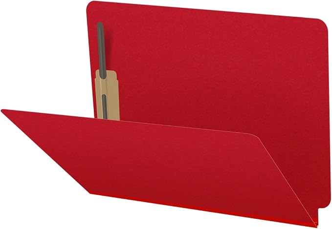 25 Pt. Pressboard Classification Folders, Full Cut End Tab, Letter Size, No Dividers, Deep Red (Box of 25)