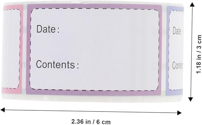 2 Rolls of Food Date Labels Stickers Removable for Freezer Storage Self-Adhesive for Jars Bottles Easy Peel Stick