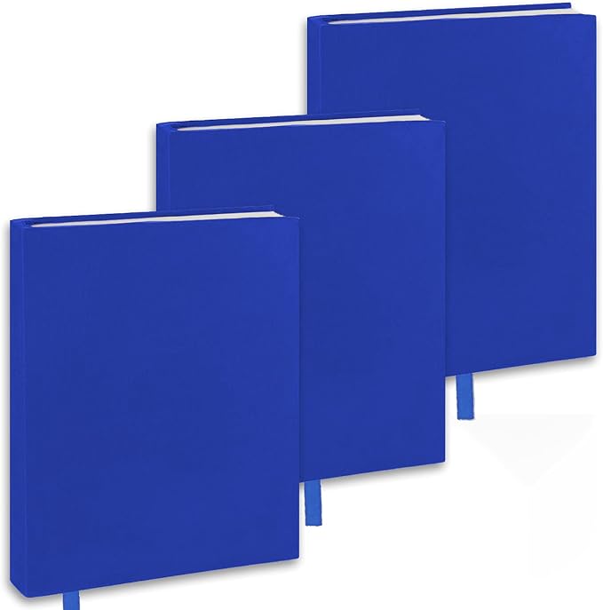 KICNIC Blue Book Covers 3 Pack, 6"x9" Stretchable Book Sox Suitable for Most Hardcover Books, Up to 8.5”X9.5”, Washable and Reusable Protective Cover for Textbooks