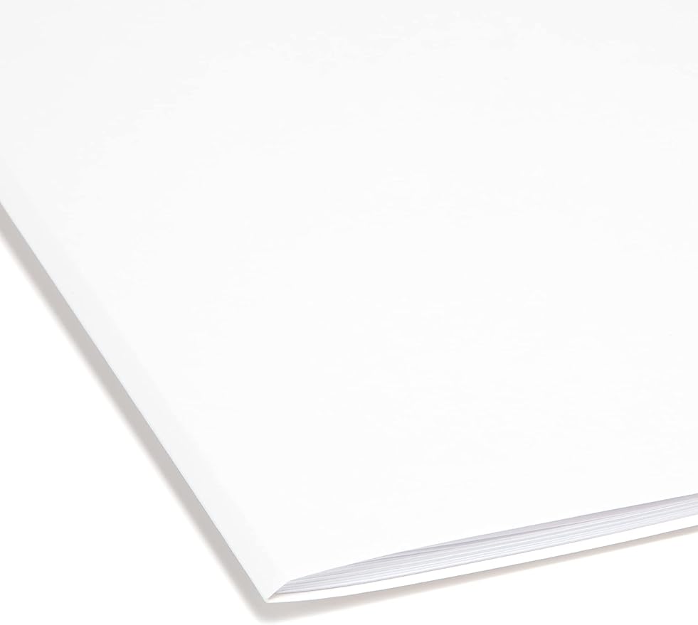 Smead File Folder, Reinforced Straight-Cut Tab, Letter Size, White, 100 per Box (12810)