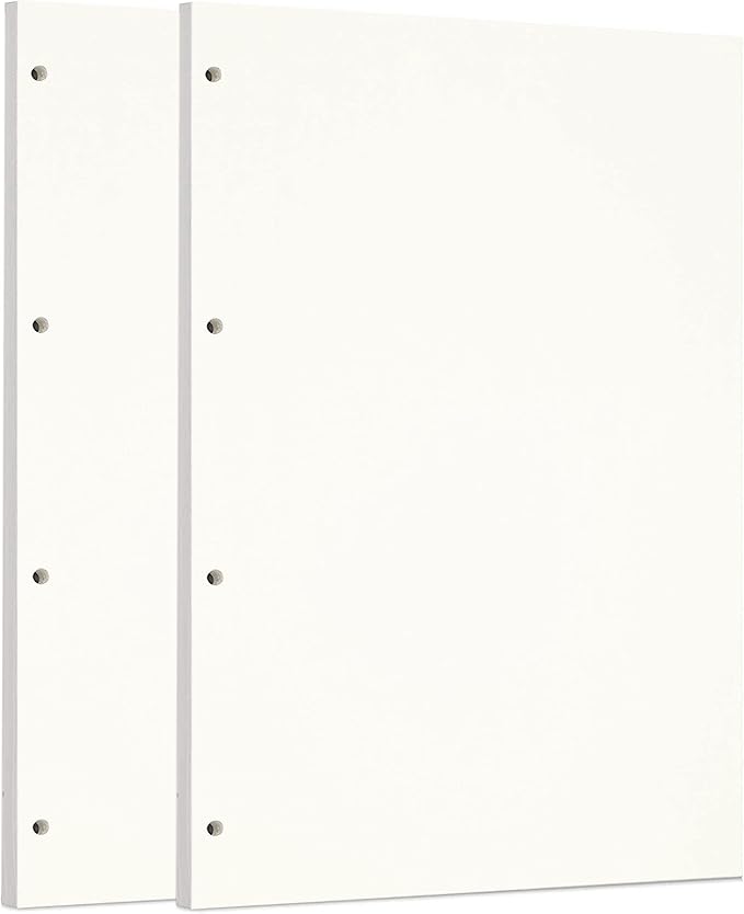 Zelten 2 Pack A4 90 Sheets/180 Pages Blank Loose Leaf Punched Paper Refills Paper for 4 Hole Binder Personal Organizer Diary Notebook Refillable Planner
