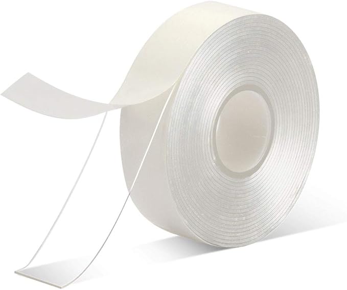 VERSAF Double Sided Tape Heavy Duty - 3/4" 10' Acrylic Clear Strong Adhesive Removable No Residue Double Sided Tape Mounting for Carpet Fix/Home Office wall/Poster/LED Lights/Car Decor/Glass Decor
