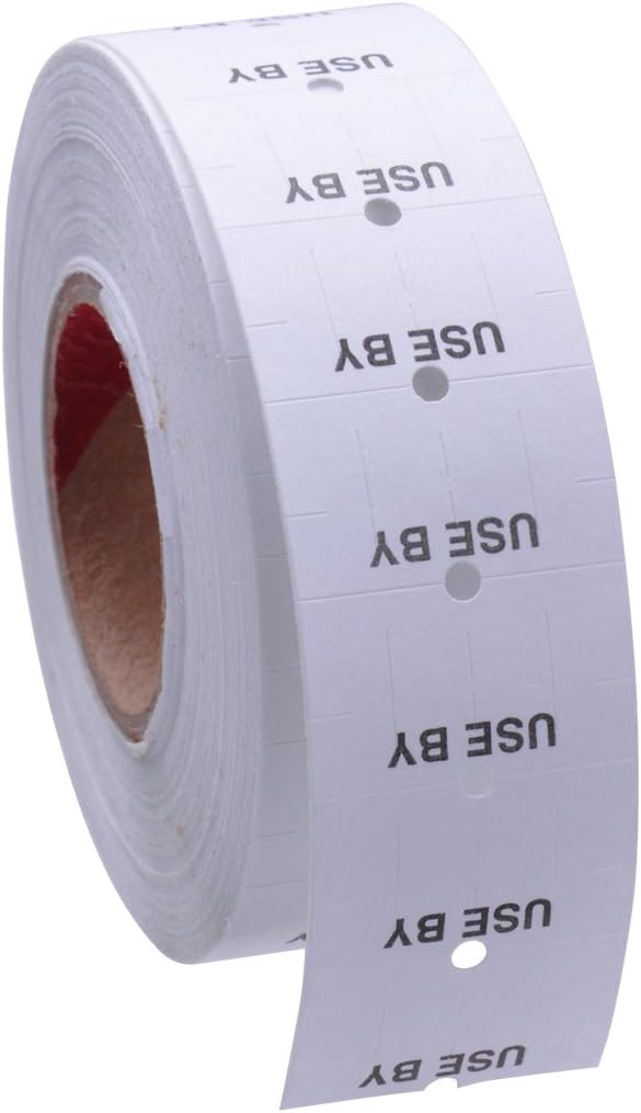 White with Black "Use by" Labels to fit XL Pro® 1A, 1B, and 21B-1 Price Guns 16 Pack (Free Ink roll Included)
