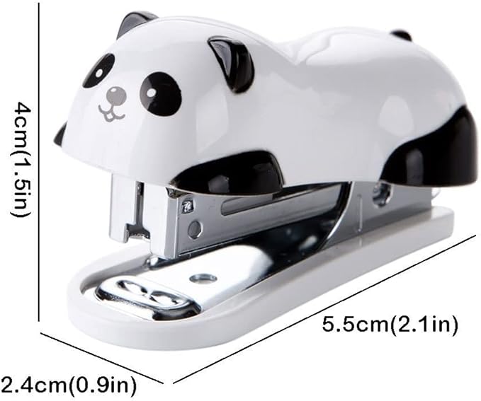 Desk Stapler Mini Panda Creative Countertop Stapler Office Stapler Portable Student Stationery Animal Modeling Desk Supplies 12 Pages Capacity School Supplies (Color : A)