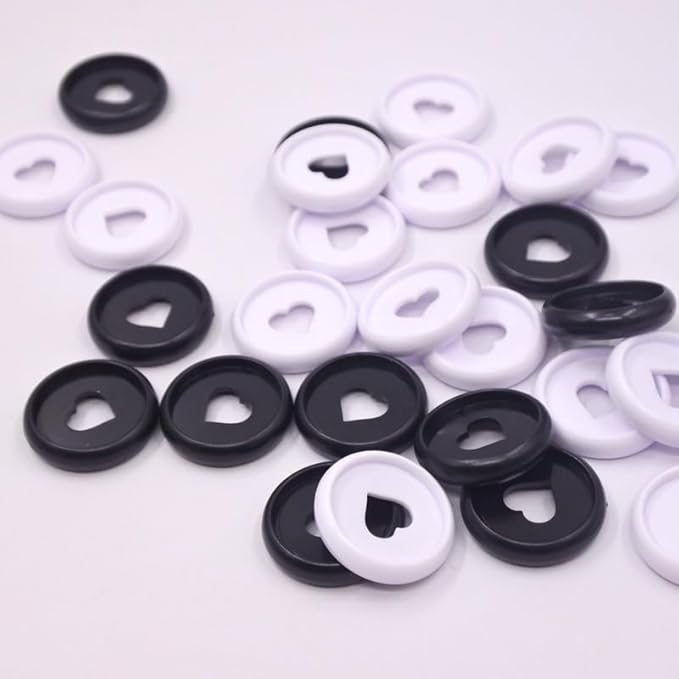 100pcs Planner Expander Discs 1.26Inch Book Binding Disc For Discbound Notebook Accessories Heart Binder Rings(White Black Mixed,1.26 inch/32 mm)
