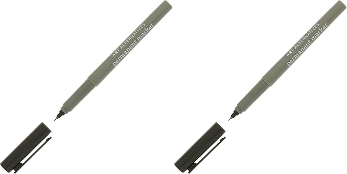 Art Alternatives Permanent Marker, Extra-Fine, Black - 1.2mm Felt Nib - Permanent - Multi-surface - Drawing + Writing + Illustration (Pack of 2)