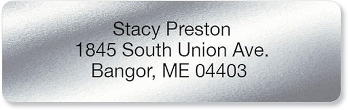 Personalized Return Address Labels, Roll of 125 Silver Foil Self-Adhesive Labels Without Dispenser, Customize with Name & Shipping Address, Colorful Images