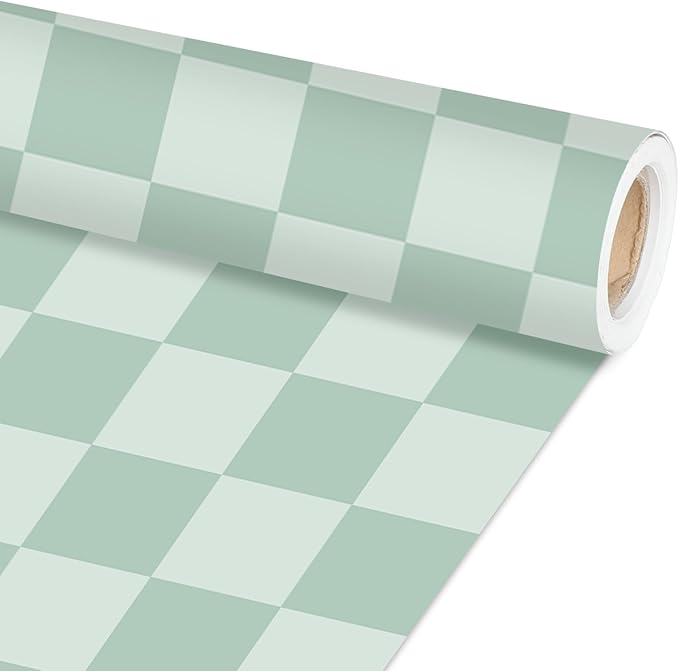 Green Checkered Bulletin Board Paper Roll Retro Hippie Green Bulletin Board Background Back to School Classroom Decor Poster for Art Craft DIY Project Home Office Spring Party Supplies 17.7inx20ft