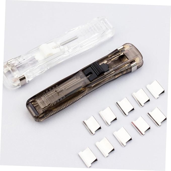 Binder Clip Stapler Set with 2 Desktop Staplers and 200 Refill Clips for Office and School Document Binding and File Organization