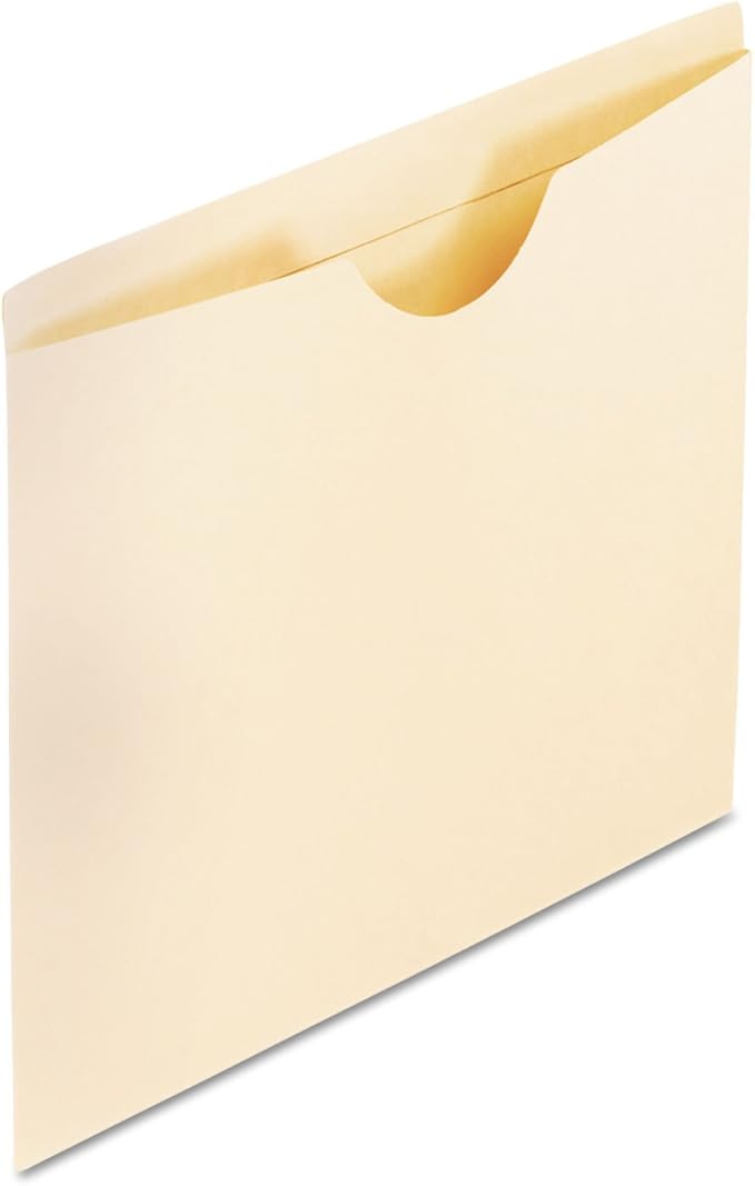 Pendaflex File Jackets, Letter Size, Manila, Reinforced Straight-Cut Tabs with Thumb Cut, 100 per Box (22000EE)
