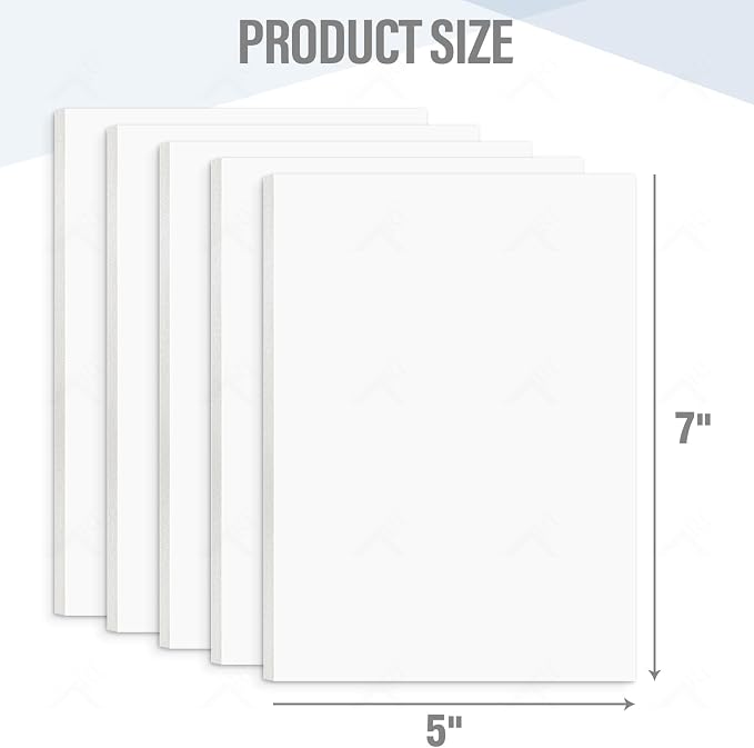 Golden State Art White Foam Boards 25 Pack 5x7 Foam Core Board 1/8" Thick Acid Free Foaming Poster Board for Modeling, Billboard, Projects, Paintings and Display