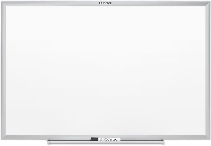 Quartet Dry Erase White Board 48"W x 36"H Non-Magnetic Whiteboard, Total Erase, Silver Aluminum Frame (S534)