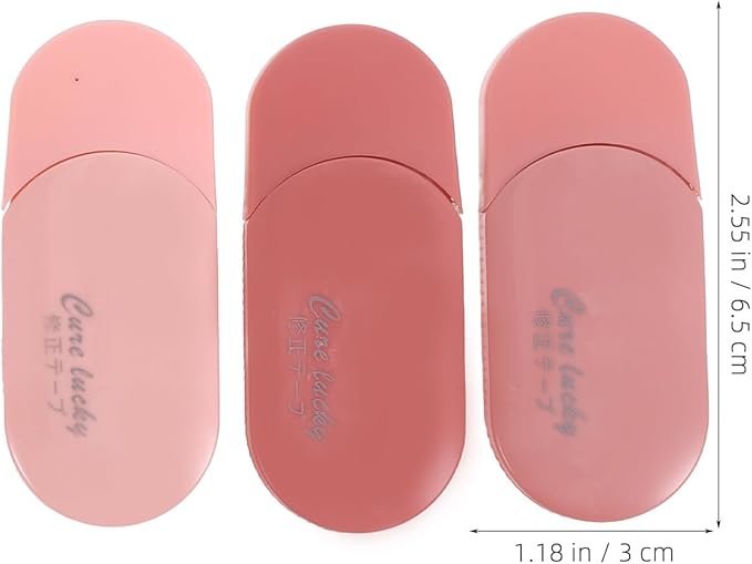 Sosoport 6pcs Gradient Pink Correction Tape Student-friendly Stationery Writing Correction Supplies Quick Application Compatible with Ballpoint Gel Fountain Pens and Pencils for School