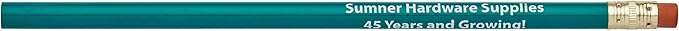 Pencil Guy Promotional Personalized Imprinted Teal Round Pencils 144 to a box. 19 color(s) to choose from!