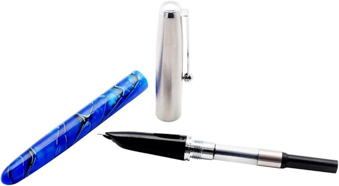 Gullor Jinhao 51A Stainless Steel Cap Transparent Pen Pen Set Stationery School Office Supplies Stationery Gifts, EF Nib.
