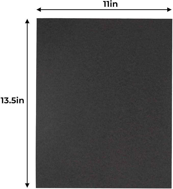 CountryArtHouse 11x13.5 Black Foamboards Acid-Free 3/16" Black Foam Core for Framing, Presentations, Crafts & More 100 Pack of Foam Boards