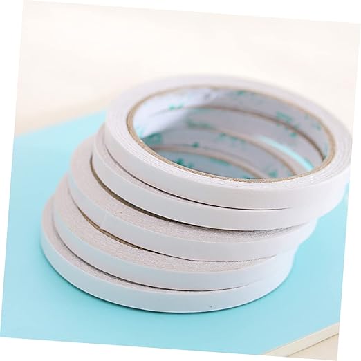 TEHAUX 6pcs Transparent Double-Sided Adhesive Tape Reusable Craft Fastener for Office School and DIY Projects Easy to Cut Strong Adhesion to Smooth Surfaces