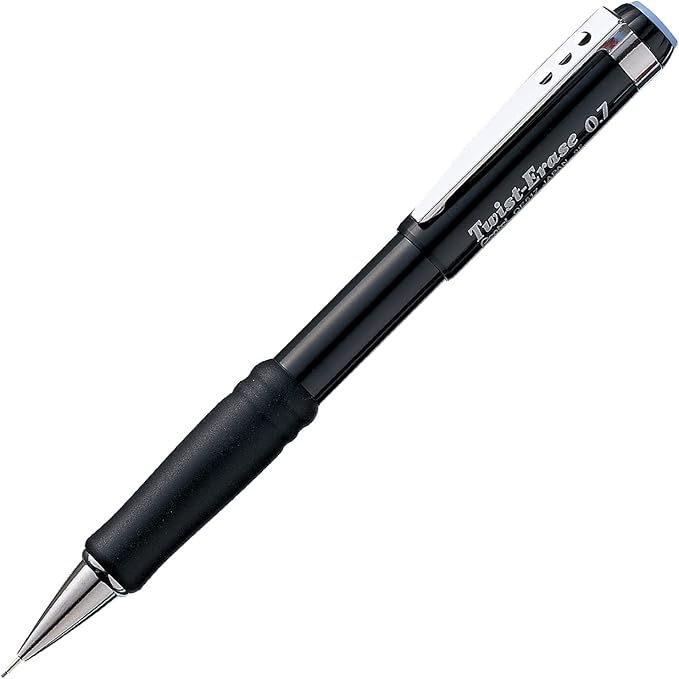 Pentel Twist-Erase III Mechanical Pencil, (0.7mm), Black Barrel, 12 Pack (QE517A)