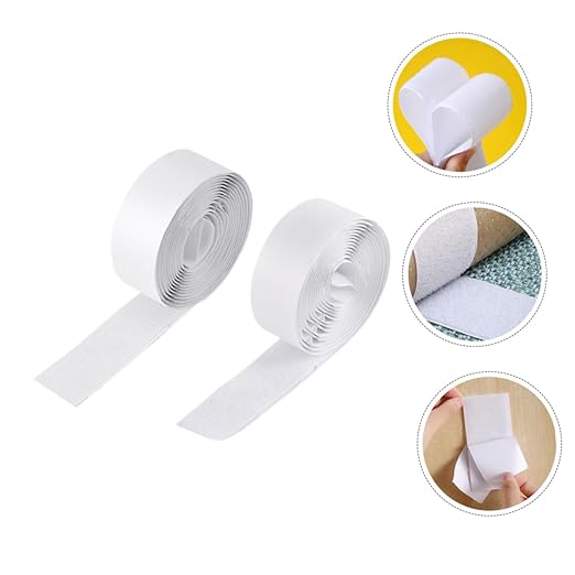 Beaupretty 2Rolls Hook and Loop Tape for Guitar Pedals of Sticky Straps Versatile Mounting Tape for Guitar Effects Pedal Board Easy to Cut Flexible and Reusable