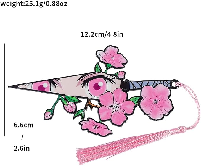 Anime Tanjiro Nezuko Bookmark Set, 4-Piece Acrylic Cartoon Hashira Sword Bookmarks for Readers, Students, Anime Fans, Book Lovers,Reading Accessories (4pcs Sakura)
