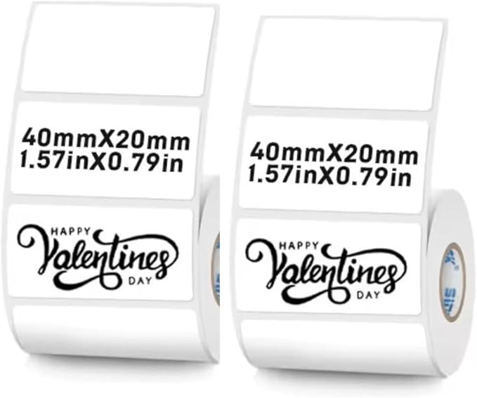 White Thermal Labels Compatible with Phomemo,Marklife for Barcode, Price Tags, Shipping & Logo Design (2, 1.57" x0.78" 320pcs/Roll)