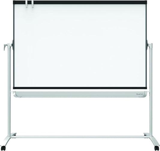 Quartet Easel, Magnetic Whiteboard, 4' x 3', Reversible, Mobile, Flipchart Holder, Prestige 2, Black Frame (ECM43P2)