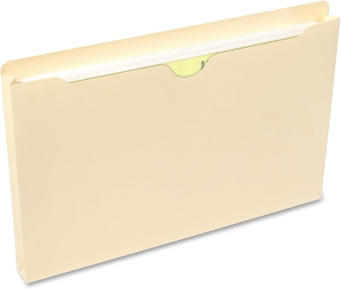 Smead File Jacket, Reinforced Straight-Cut Tab, 1" Expansion, Legal Size, Manila, 50 per Box (76520)