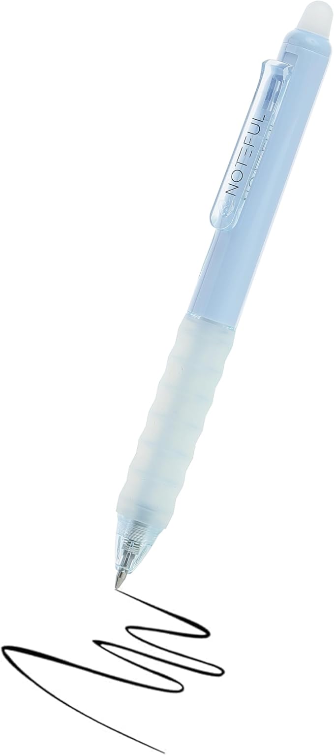 Retractable Erasable Gel Pens Clicker, Fine Point 0.7, Premium Comfort Grip for Smooth Writing Planner and School Supplies - Black (Pack of 8)