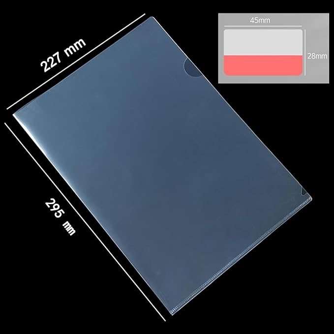 100 Pack Plastic Clear Transparent Document File Folder Sleeves Holder Fit for L-Type 8.5 x 11 Inch US Letter Size Paper for Law Office, Classroom, Home with 30 Pieces Index Tabs