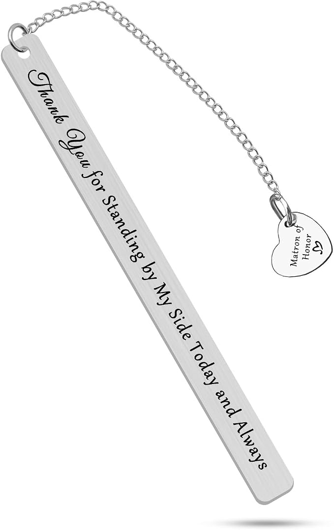 Matron of Honor Gifts from Bride Bookmark Bridesmaid Proposal Gifts Wedding Gifts for Matron of Honor Bachelorette Bridal Party Presents for Sister Women Friends Book Lover Metal Book Mark
