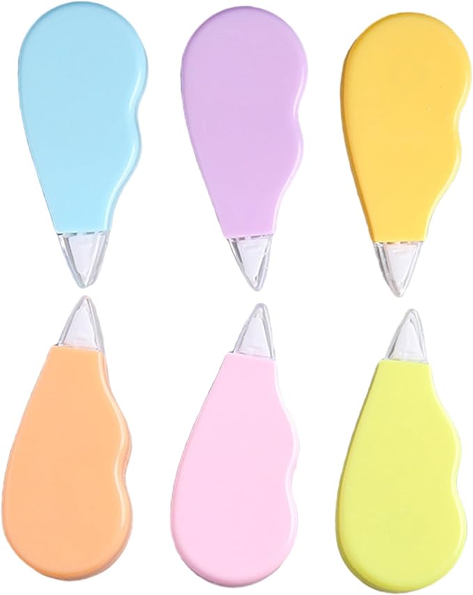 6pcs Correction Tape Set for Students Small Portable School Stationery Pastel Color Correction Tape for Writing Mistakes for Studying and Office Use