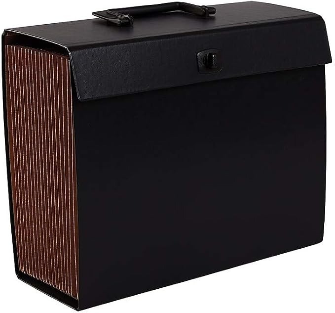 Staples Vertical Case File, Letter Size, Upright Expanding Organizer, Durable Black Construction