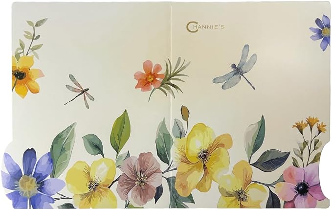 Channie’s Premium File Folders – 6-Pack Pastel Floral Design with Butterflies & Dragonflies – 8.75” x 10.25” Decorative Office Folders for Home, School & Workspace Organization