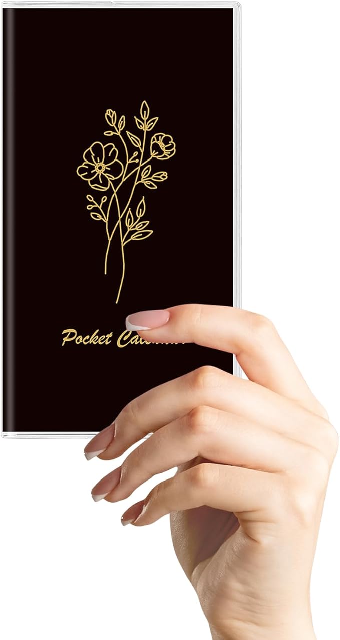 KONVINIT Pocket Calendar 2025-2027, Pocket Planner 2026-3.7" x 6.7" - Runs from September 2025 Until December 2027, Monthly Planner 2025-2027 with PVC Cover for Planning, Black
