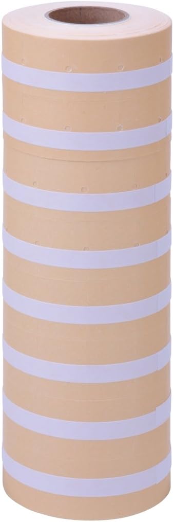Buff Brown with No Tamper Proof Slits Labels to fit Towa®GL/ SpeedyMark4/ Halmark Model "L" Price Guns 16 Pack (Free Ink Roll Included)