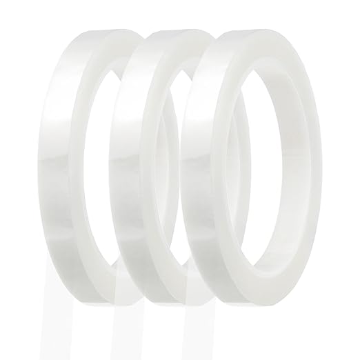 MECCANIXITY Whiteboard Tape 1/2" / 12mm Self Adhesive Graphic Chart Line Tape 72 Yard Grid Marking Stickers for Pinstripe Dry Erase Board Scrapbooking DIY Art Crafts, Clear, Pack of 3