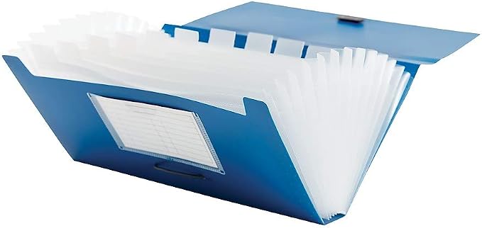 Staples 13‑Pocket Check File, Compact Accordion Organizer for Checks, Receipts & Small Documents, Durable Poly Construction – Assorted Colors