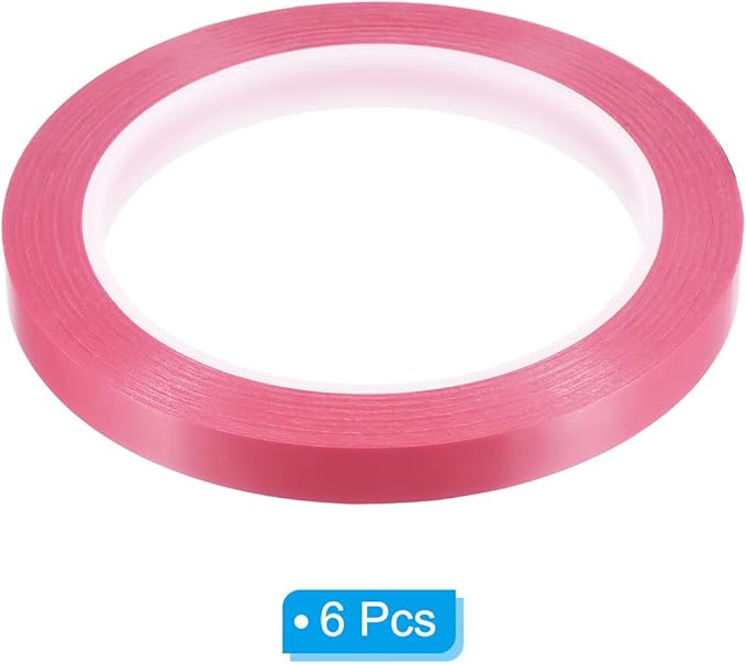 PATIKIL 3/8" Whiteboard Tape, 6 Pack Thin Dry Erase Tape for Graphic Chart Marking DIY Art, Pink