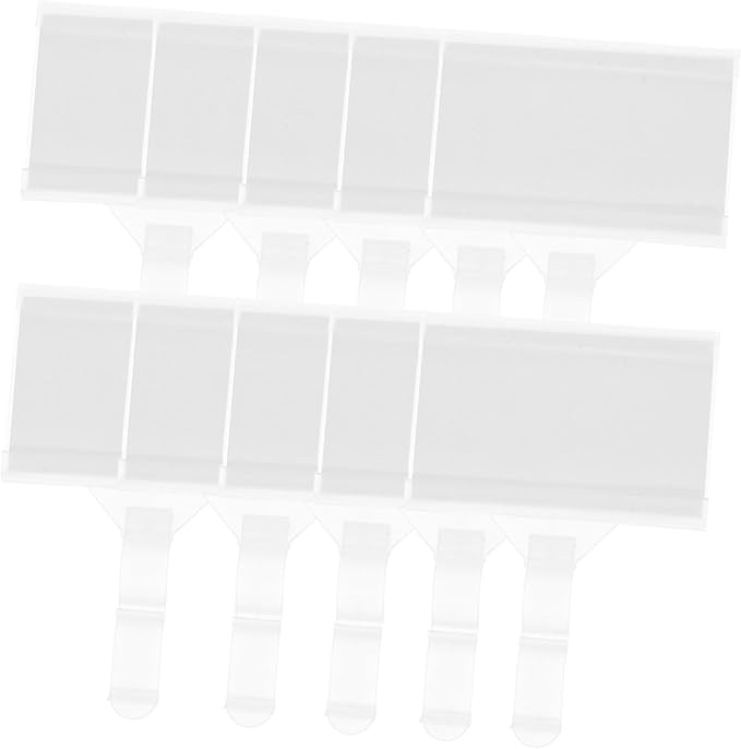 GLEAVI 100pcs Plastic Hanging Shelf Label Holders Price Tags for Retail Stores Plastic Label Clips Easy Attachment for Wire Shelving