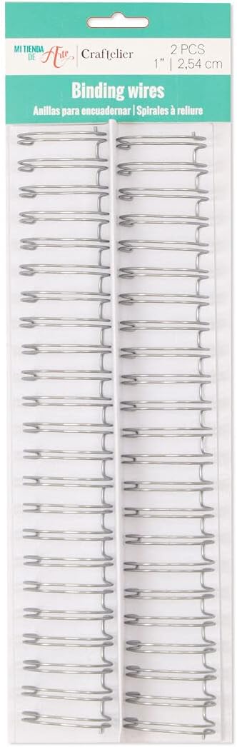 Craftelier - Set of 2 Double Ring Spiral Binders for Albums, Notebooks, Diaries or Calendars | Ideal for Scrapbooking and Other Crafting Projects | Ø 2.54 cm (1") - Silver Colour