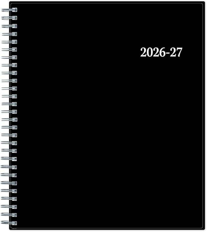 2026-2027 Blue Sky Enterprise 8" x 10" Academic Monthly Planner, Plastic Cover, Black (130615-A27)