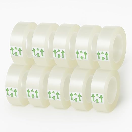 YGM Clear Packing Tape Refills The Office Supplies Fashion Classroom Must Haves School Supplies Packing Tape Dispenser Desk Accessories & workspace Organizers Shipping Tape School Trans Tape (10)