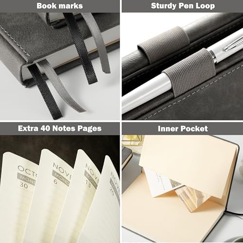 Planner 2026-2027 - Weekly & Monthly 2026-2027 Planner with Pen Loop, Jul 2026 - Jun 2027, to Achieve Your Goals & Improve Productivity, Thick Paper, 40 Note Pages, Inner Pocket, 5.75" x 8.25" - Grey