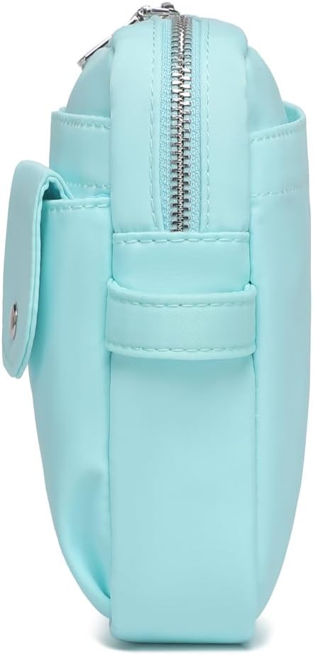 Storage Bag-arge Cosmetic Bag for Women Travel Makeup Bag Zip Up Bag Pure Cotton Canvas Can be Suspended (Mint Green)