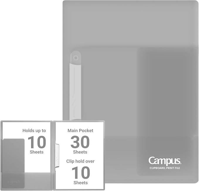 Kokuyo Portfolio Folder with Pockets Folder for Paper Organization, Heavy Duty Pocket Fits US Letter & A4，Dual-Purpose Clip & Pocket Design (FU-CE755M)