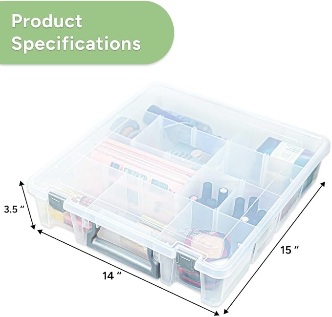 Best Kept Clear Plastic Storage Bin with Dividers | Multi - Use Container for Bathroom Counter, Kitchen, Pantry, Makeup & Beauty Essentials, 3 Pack