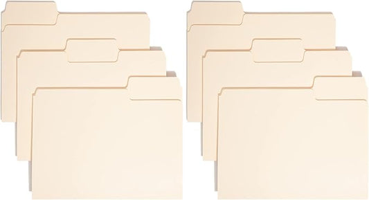 Smead SuperTab Heavyweight File Folder,Oversized 1/3-Cut Tab,Letter Size,Manila,50 Per Box (10401),(Pack of 2)