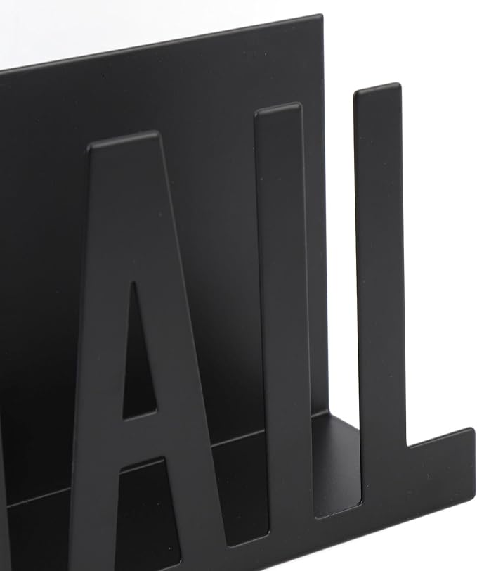 Mail Organizer, Stylish Mail Holder, Iron Letter Holder for Desk with Open Design, Functional Envelope Organizer for Bills, Letters, Papers, 5.91 x 2.17 x 3.74in, Black