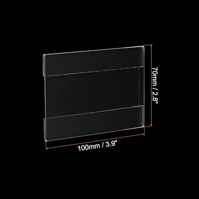 MECCANIXITY Wall Mount Acrylic Sign Holder, 3.9 x 2.8 Inch Clear Plastic Wall Sign Holders Horizontal Acrylic Frames for Offices, Stores, Restaurants, Pack of 10