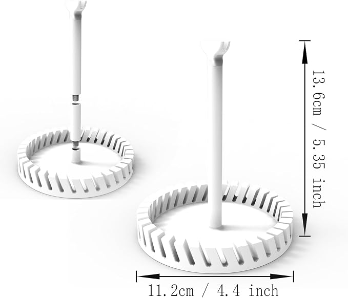 Rotating Business Card Holder, 20-36 Cards Capacity, Desktop Business Card Display Stand with Label Slot, 11.2cm Base & 13.6cm Pole, White Office Organizer for Home, Office, Reception